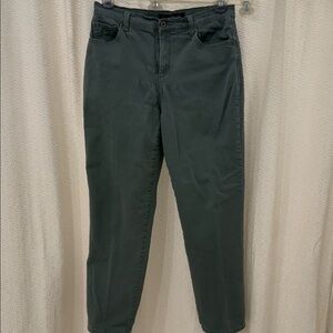 Classic High-Waist Straight Leg Pants -  Green